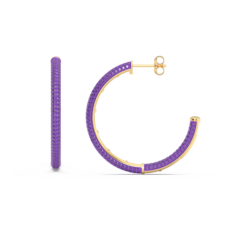 Hoop Earrings in Purple