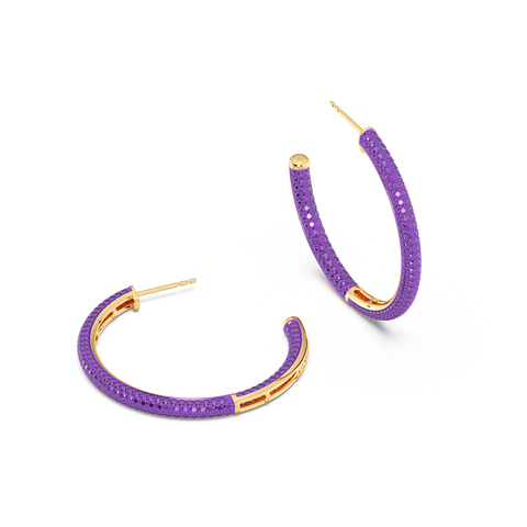 Hoop Earrings in Purple