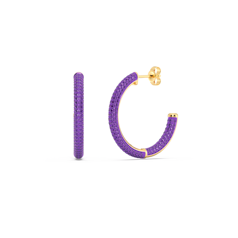 Hoop Earrings in Purple