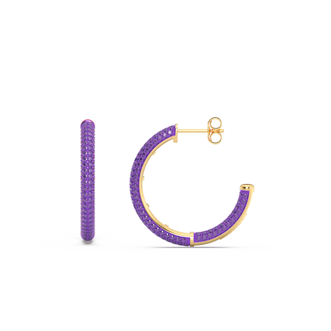 Hoop Earrings in Purple
