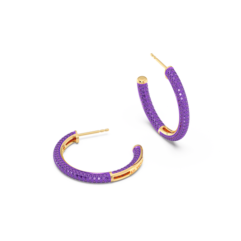 Hoop Earrings in Purple