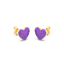 Heart Studs in Violet