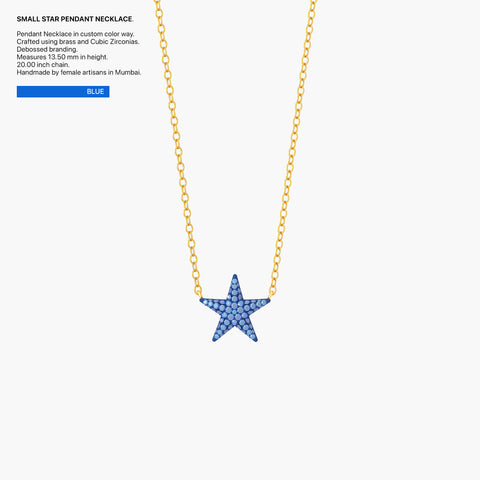 Star Pendant Necklace in Blue