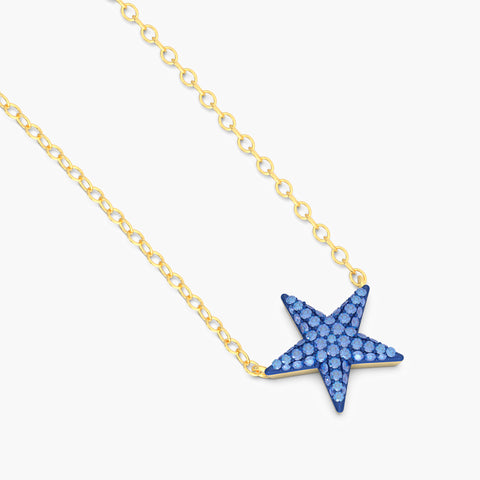 Star Pendant Necklace in Blue