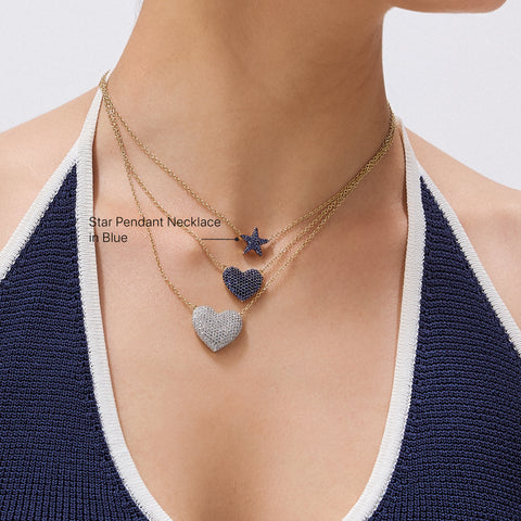 Star Pendant Necklace in Blue