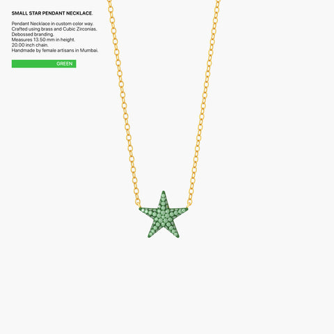 Star Pendant Necklace in Green