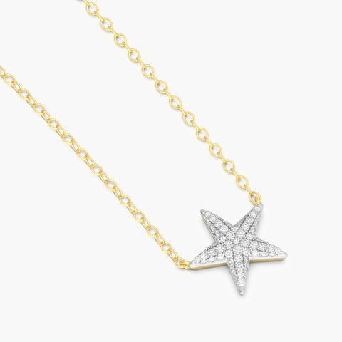 Star Pendant Necklace in White