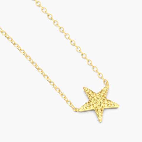 Star Pendant Necklace in Yellow