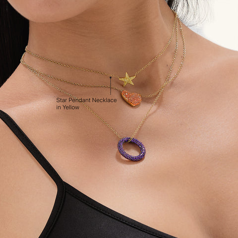 Star Pendant Necklace in Yellow