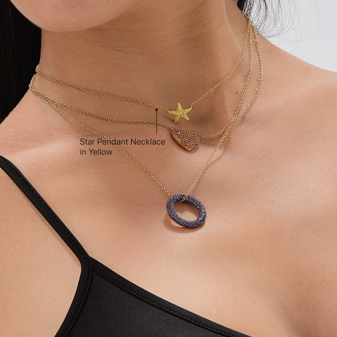 Star Pendant Necklace in Yellow