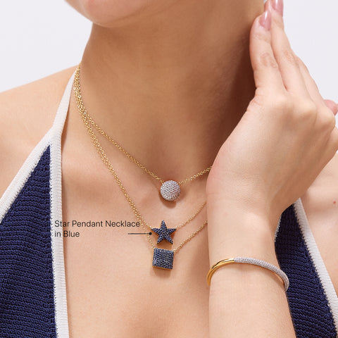 Star Pendant Necklace in Blue