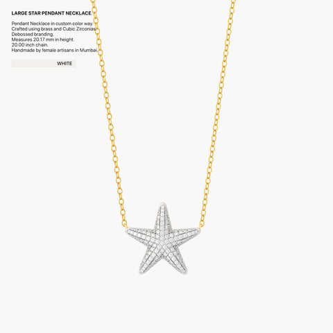 Star Pendant Necklace in White