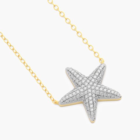 Star Pendant Necklace in White