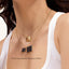 Cube Pendant Necklace in Black