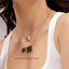 Cube Pendant Necklace in Black