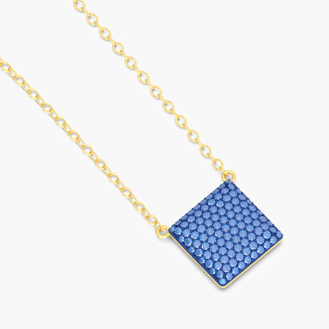 Cube Pendant Necklace in Blue