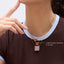 Cube Pendant Necklace in Orange