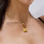 Cube Pendant Necklace in Gold