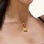 Cube Pendant Necklace in Gold