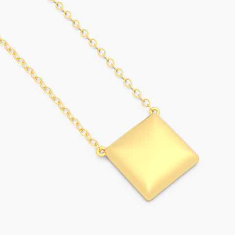Cube Pendant Necklace in Gold