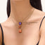 Cube Pendant Necklace in Purple