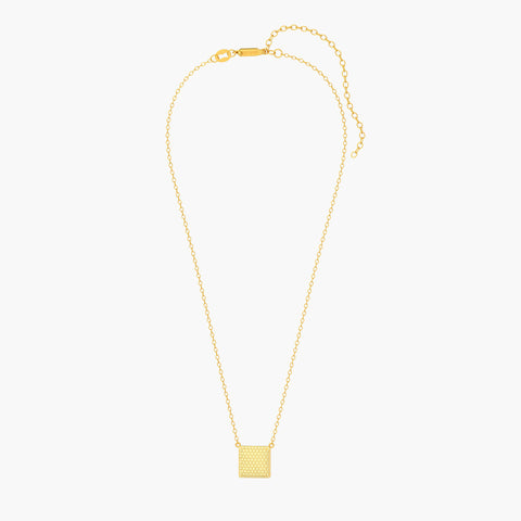 Cube Pendant Necklace in Yellow