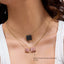 Cube Pendant Necklace in Pink
