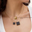 Cube Pendant Necklace in Gold