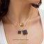 Cube Pendant Necklace in Black