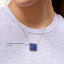 Cube Pendant Necklace in Blue