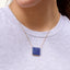 Cube Pendant Necklace in Blue