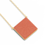 Cube Pendant Necklace in Orange