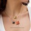 Cube Pendant Necklace in Orange