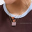 Cube Pendant Necklace in Pink