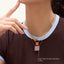 Cube Pendant Necklace in Pink