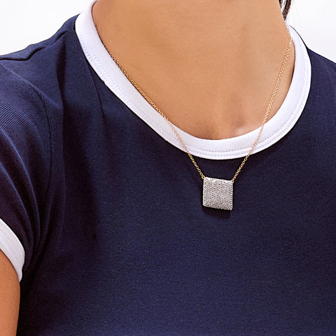 Cube Pendant Necklace in White