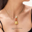 Cube Pendant Necklace in Yellow