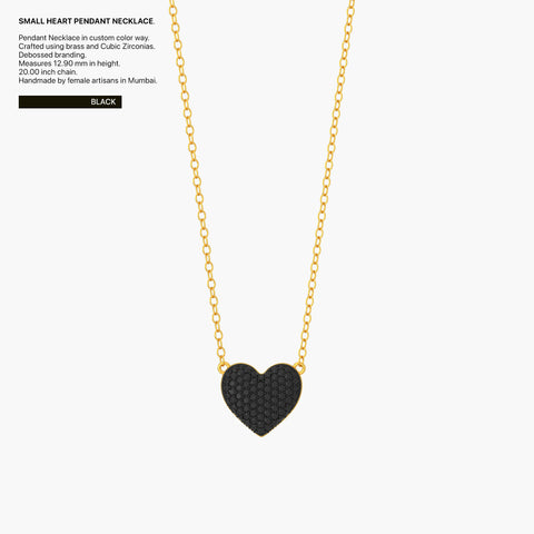 Heart Pendant Necklace in Black