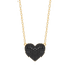 Heart Pendant Necklace in Black