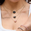 Heart Pendant Necklace in Black