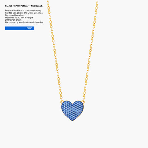 Heart Pendant Necklace in Blue