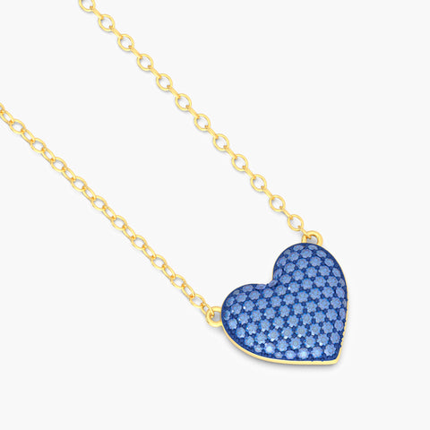 Heart Pendant Necklace in Blue