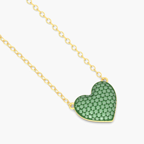 Heart Pendant Necklace in Green