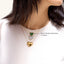 Heart Pendant Necklace in Green