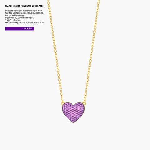 Heart Pendant Necklace in Purple