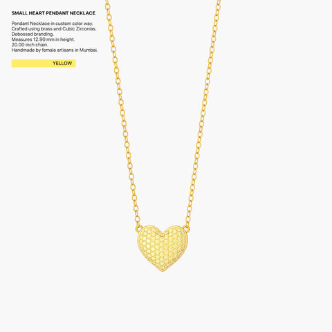 Heart Pendant Necklace in Yellow
