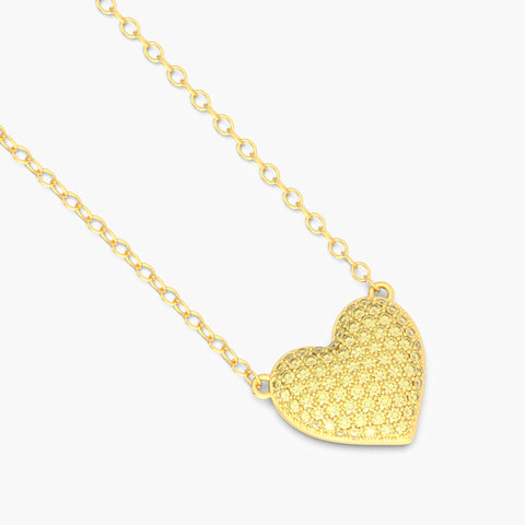 Heart Pendant Necklace in Yellow