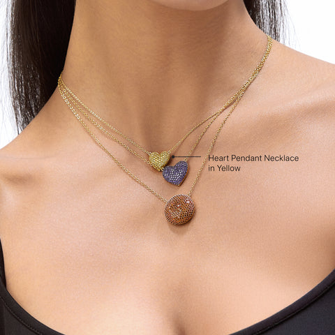 Heart Pendant Necklace in Yellow