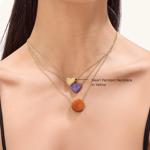 Heart Pendant Necklace in Yellow