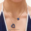 Whole Heart Pendant Necklace in Blue
